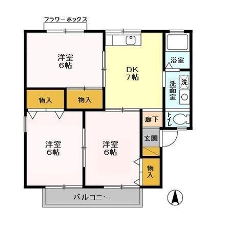 メゾンブランシュ弐番館の物件間取画像